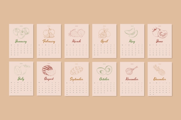 Free vector calendar  template design