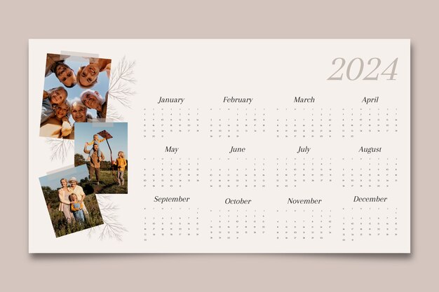 Free vector calendar template  design