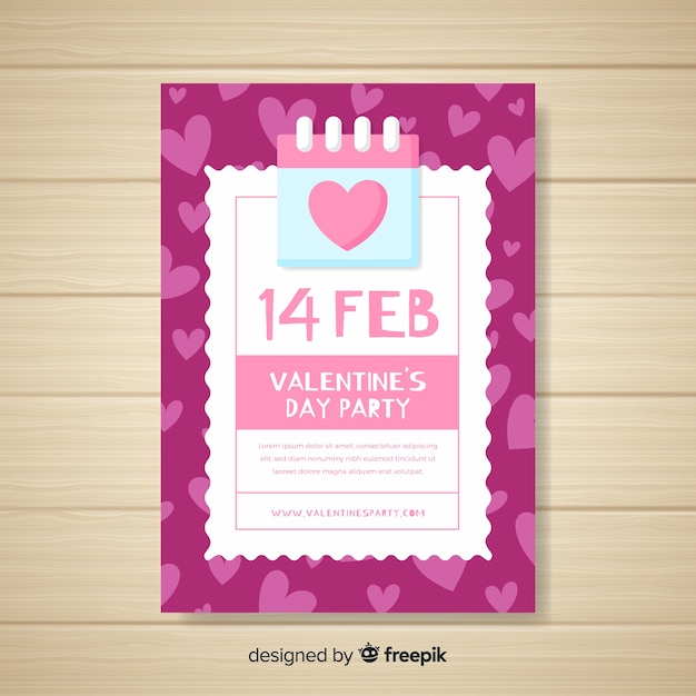 Calendar valentine's day party poster