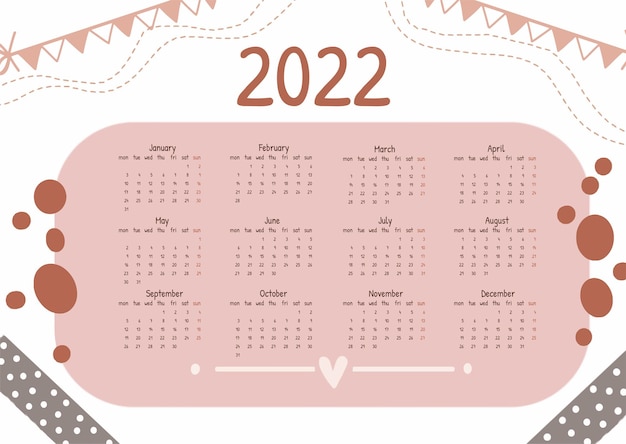 Free vector calendar with abstract hand drawn design