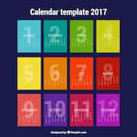 Vettore gratuito calendario con mesi colorati