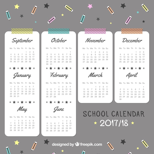 Free vector calendar with grey background