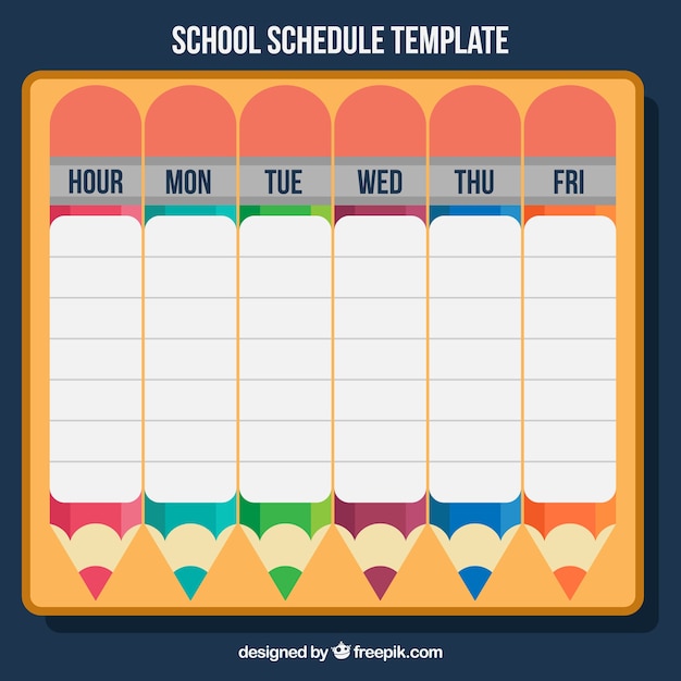 Calendar with pencils for back to school