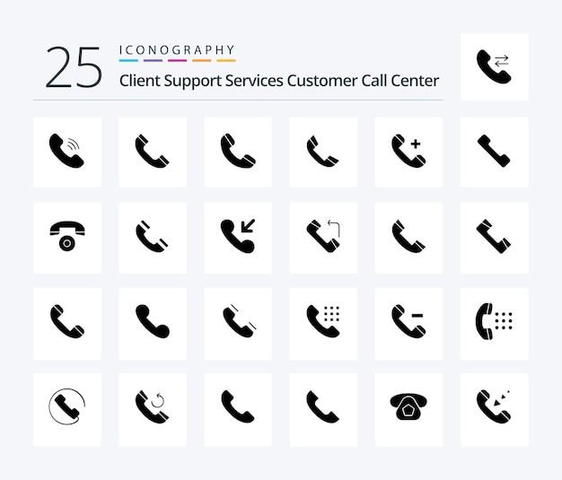 Call 25 Solid Glyph icon pack including mobile telephone ring delete hospital
