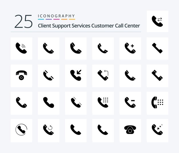 Call 25 Solid Glyph icon pack including mobile telephone ring delete hospital