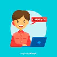 Free vector call center agent concept