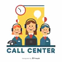 Vettore gratuito design dell'agente call center in stile piatto