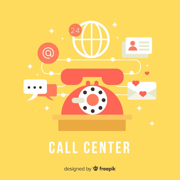 Call center assistant helping customers