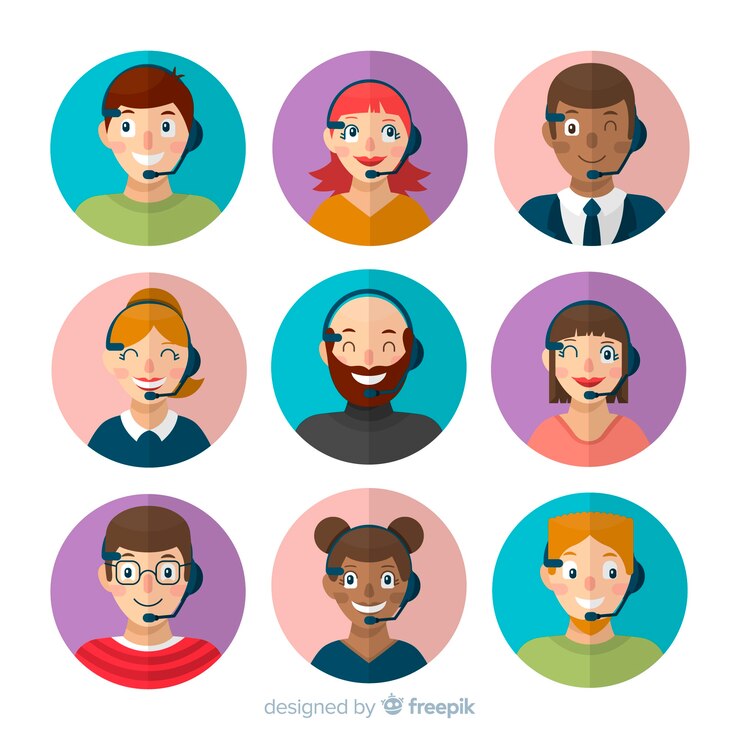 Free Vector call center avatar collection
