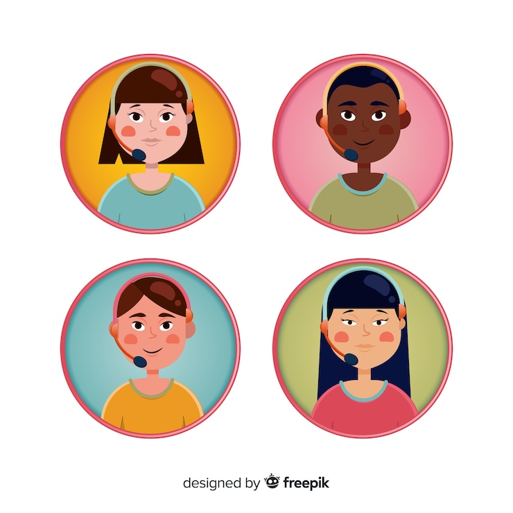 Free Vector call center avatar sample in flat style