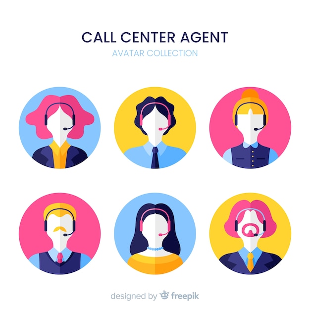 Vettore gratuito esempio di avatar del call center