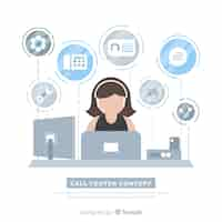 Free vector call center background flat design