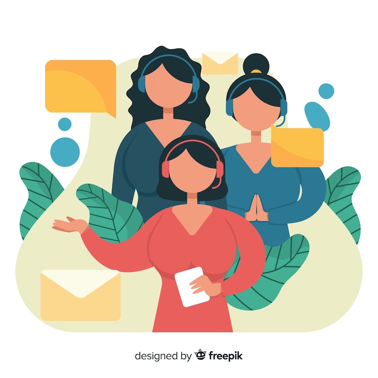 Free Vector call center background flat design