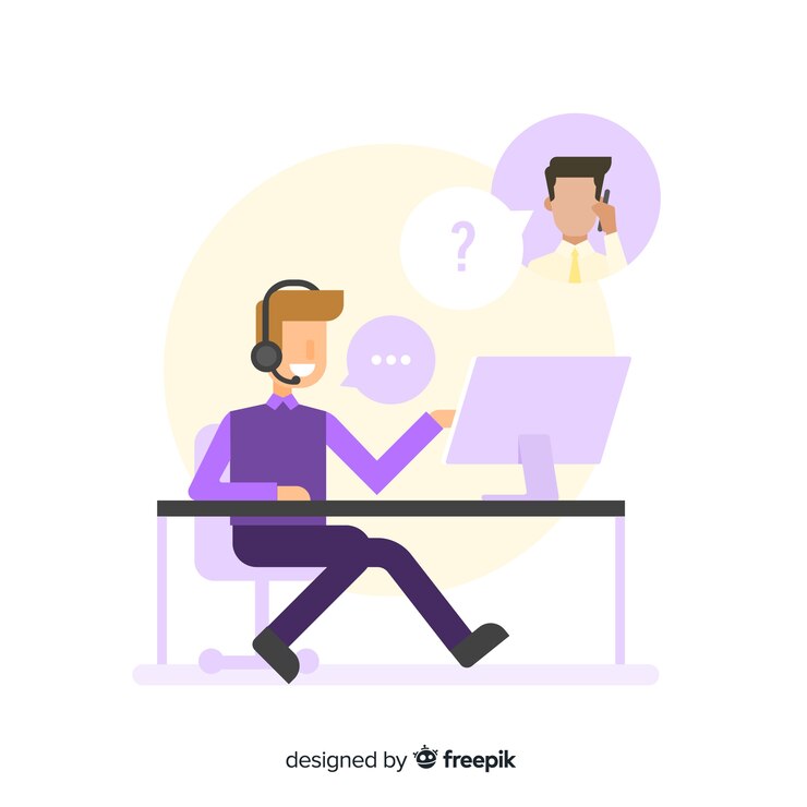 Free Vector call center background flat design