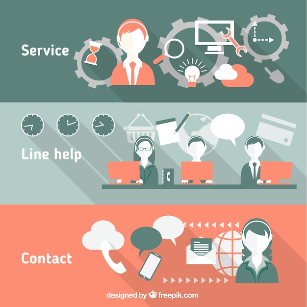 Free vector call center banners