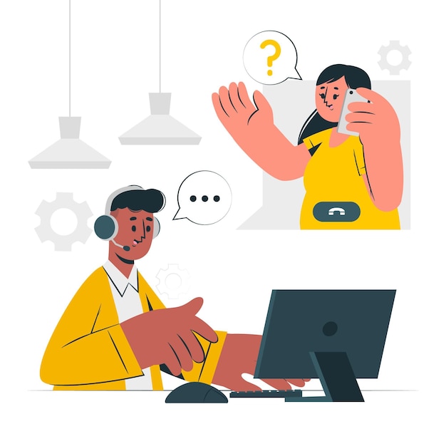 Free vector call center concept illustration