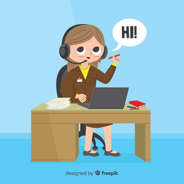 Call center concept with woman