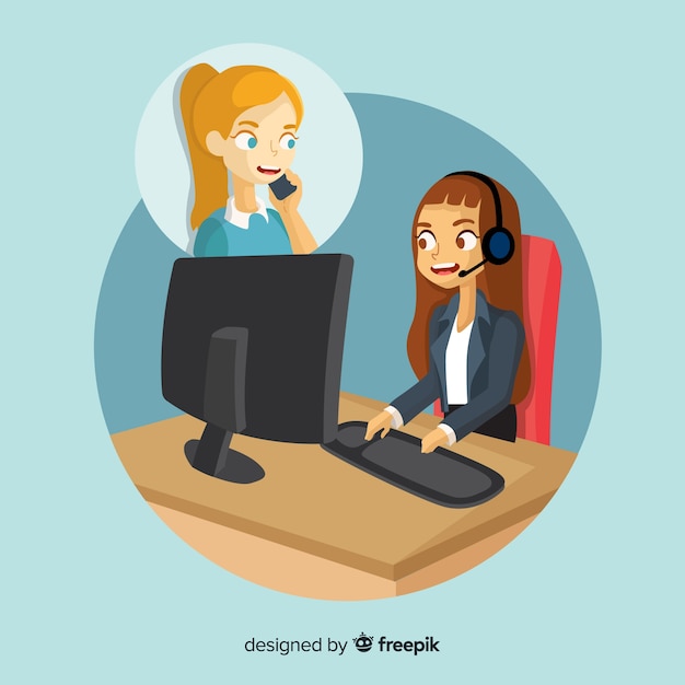 Free vector call center concept