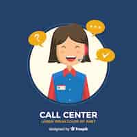 Vettore gratuito concetto di call center