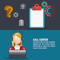 Free vector call center design