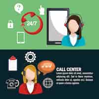 Free vector call center design