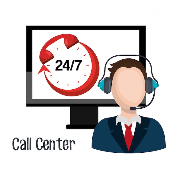 Free vector call center design