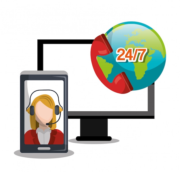 Free vector call center design