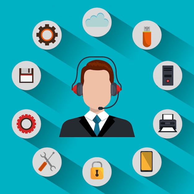 call center service illustration 