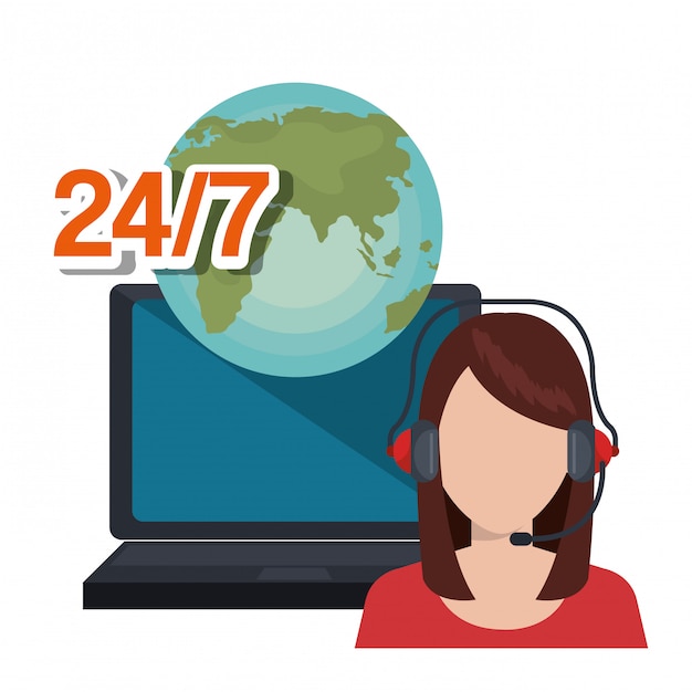 Free vector call center service illustration