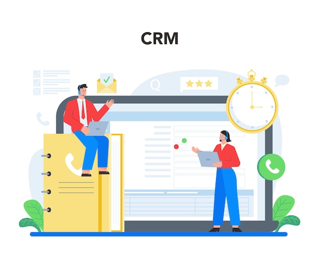 Call center or technical support online service or platform Idea of customer service Clients support with valuable information CRM Vector flat illustration