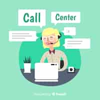 Vettore gratuito call center donna