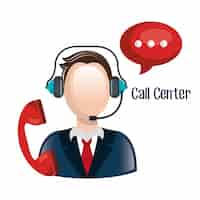 Free vector call center