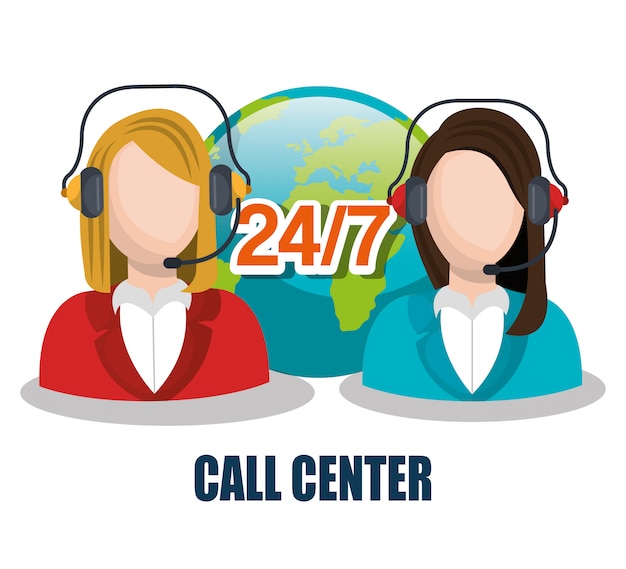 Free vector call center