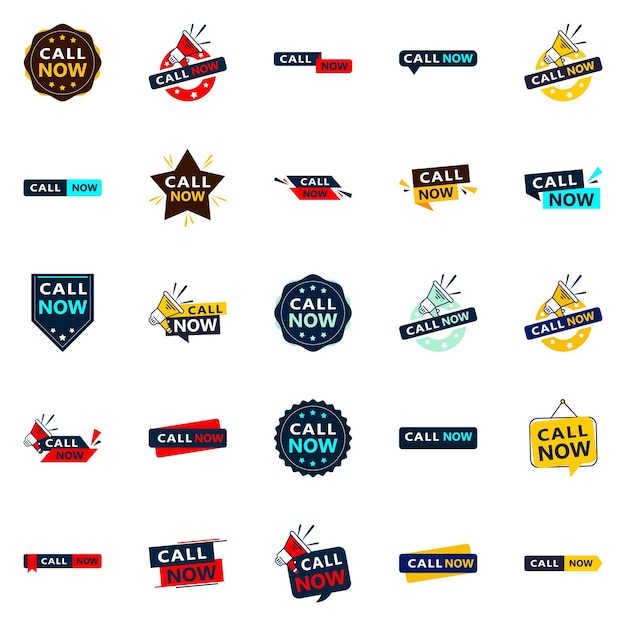 Позвоните сейчас 25 современных типографских элементов для поощрения звонков