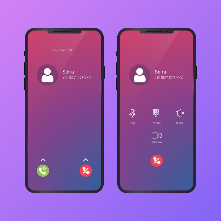 Free Vector call screen interface illustration