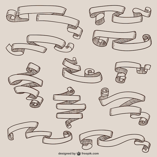 Free vector calligraphic blank ribbons