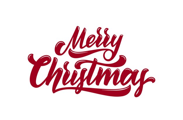 メリークリスマスの筆文字タイプ プレミアムベクター