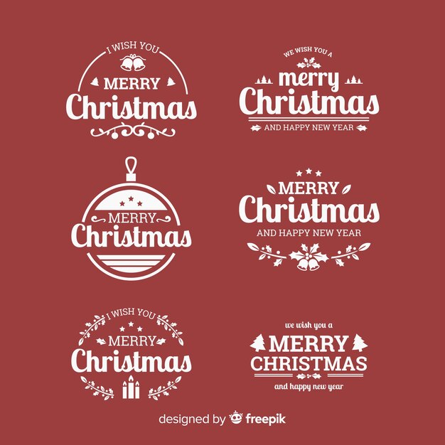 Calligraphic christmas badges collection