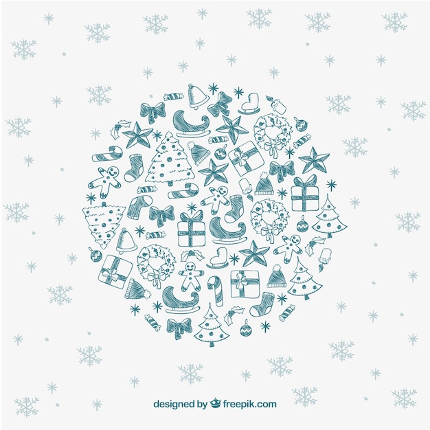 Free vector calligraphic christmas card vector