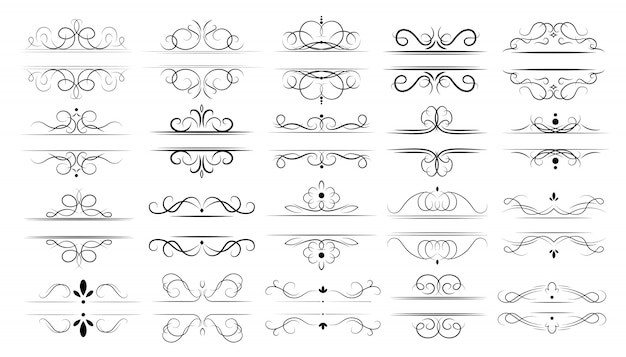 Calligraphic dividers set â Free vector download for vector templates