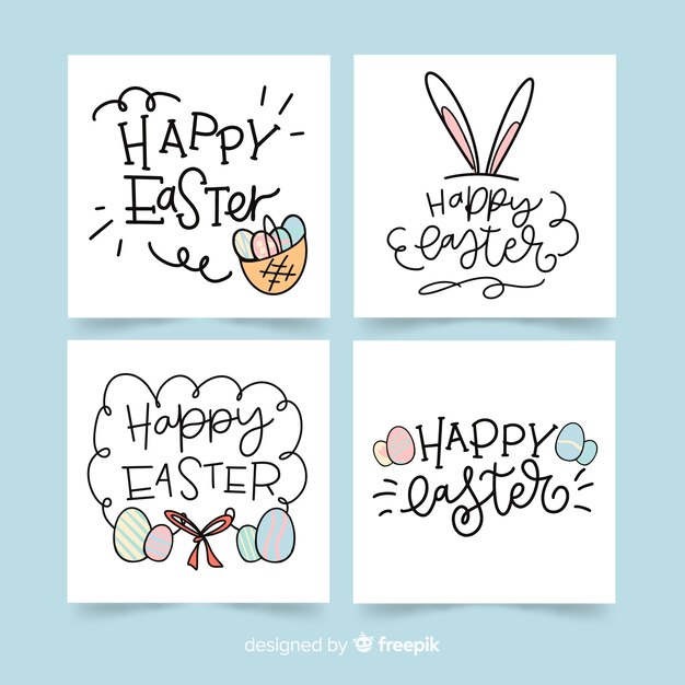 Calligraphic easter card collection