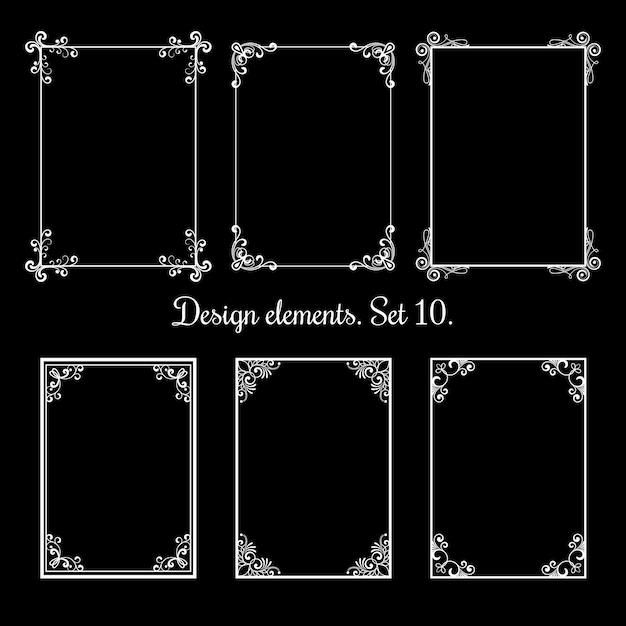 Calligraphic floral frames