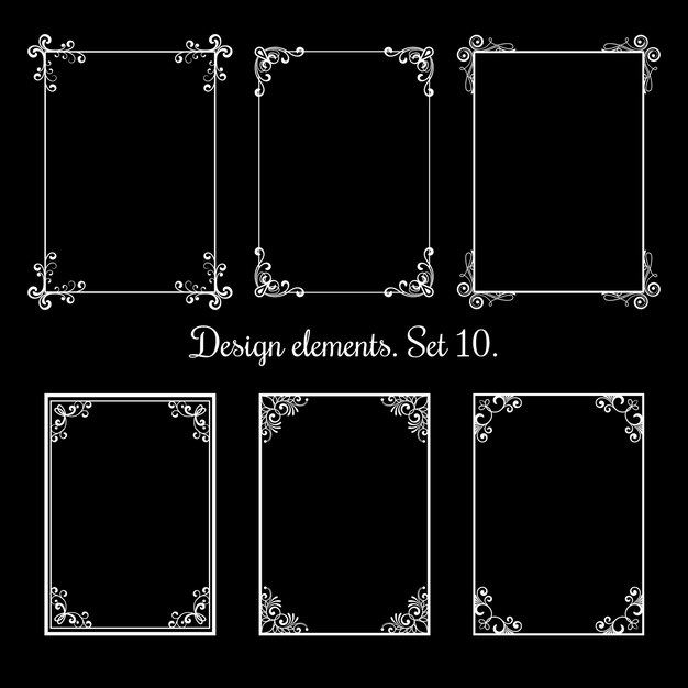 Calligraphic floral frames
