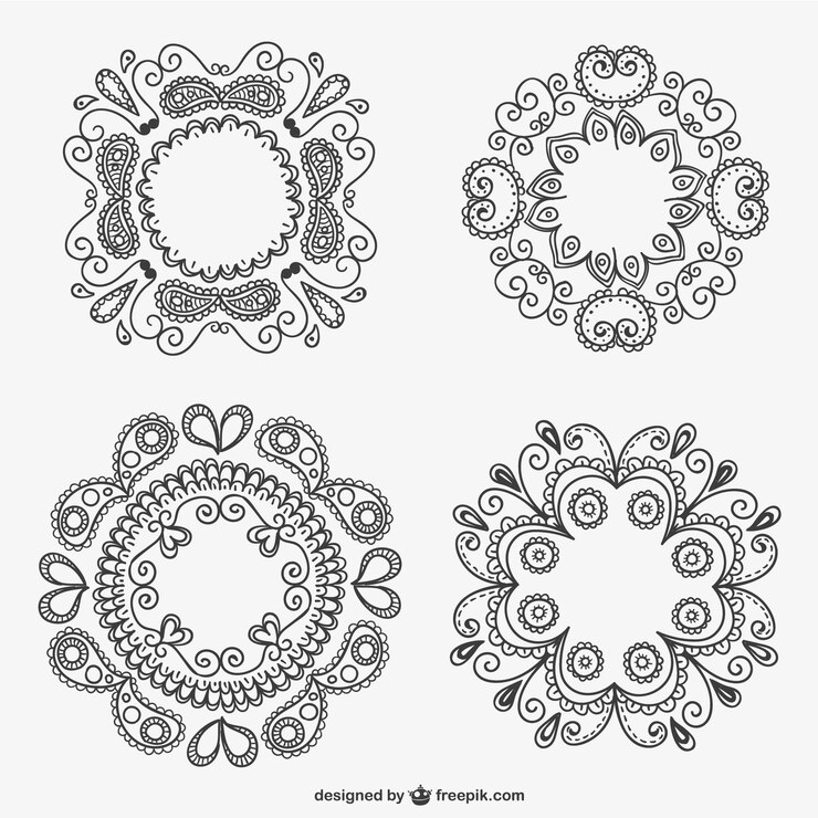 Free Vector calligraphic floral frames
