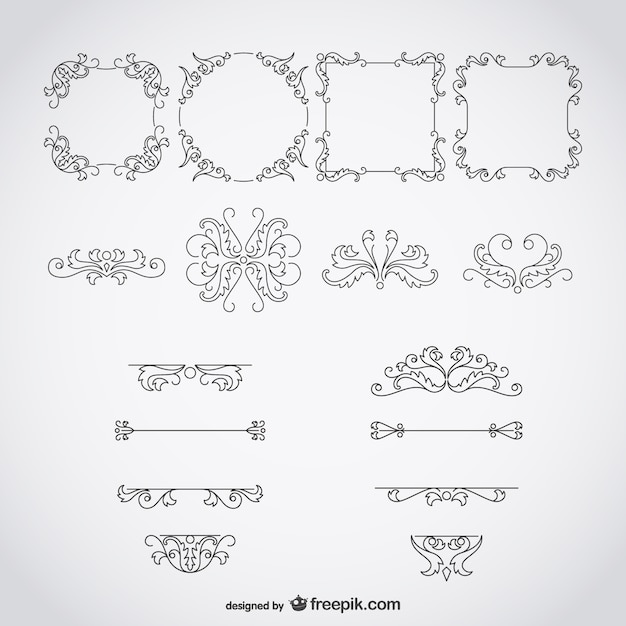 Calligraphic frames and ornaments