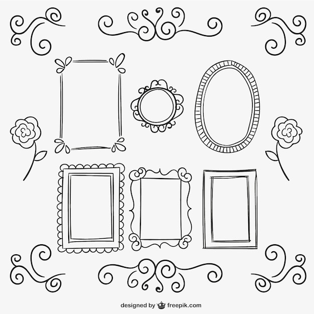 Free vector calligraphic frames and ornaments