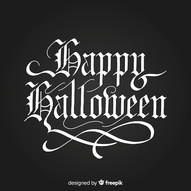 Calligraphic happy halloween lettering