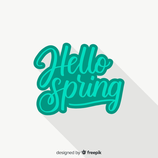 Calligraphic hello spring background