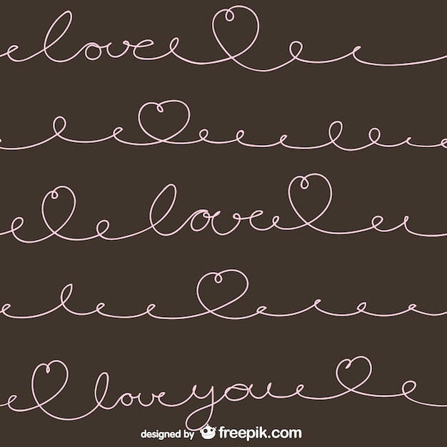 Free vector calligraphic love pattern