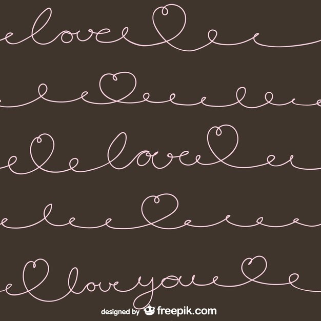 Calligraphic love pattern